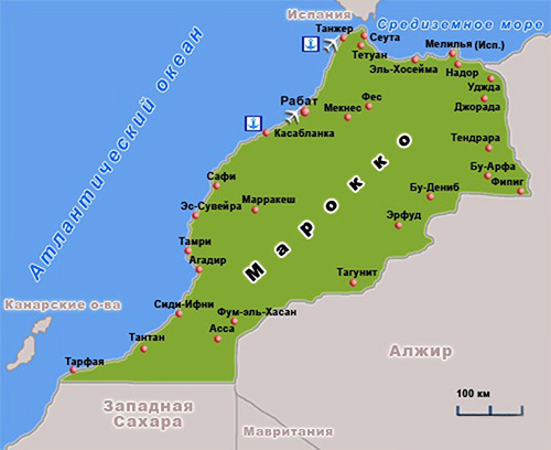 Марокко карта